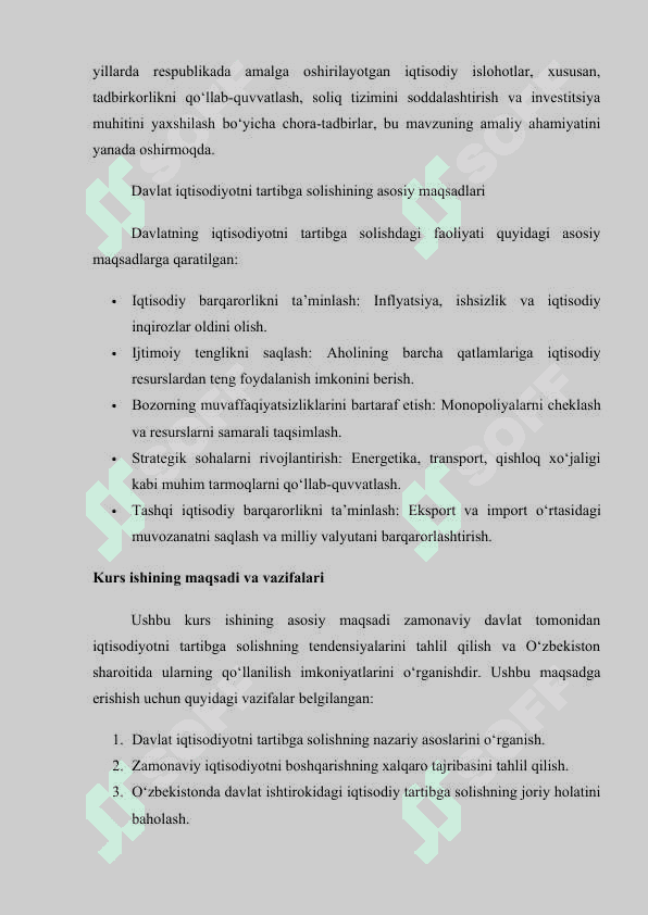 Davlat tomonidan iqtisodiyotni tartibga solishning zamonaviy tendensiyalari va ularni Oʻzbekistonda qoʻllanilishi imkoniyatlari 8