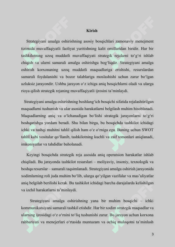 STRATEGIK MENEJMENT “ 3