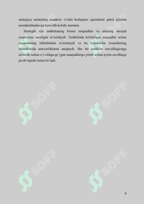 STRATEGIK MENEJMENT “ 6