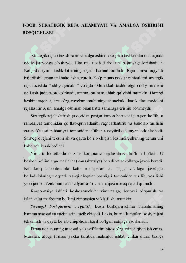 STRATEGIK MENEJMENT “ 7