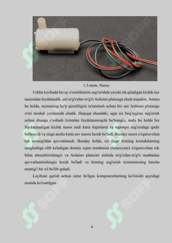 Gullarni avtomatik sug’orishni avtomatlashtirish dasturi va loyihasini ishlab chiqish 8