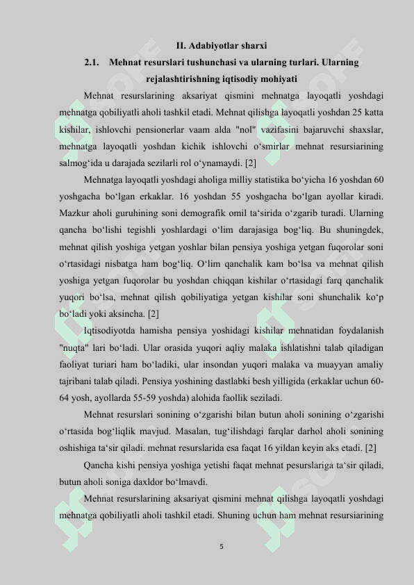 Dorixonaning mehnat resurslarini rejalashtirish ( Kurs ishi ) 5