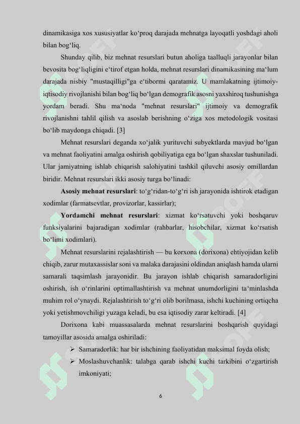 Dorixonaning mehnat resurslarini rejalashtirish ( Kurs ishi ) 6