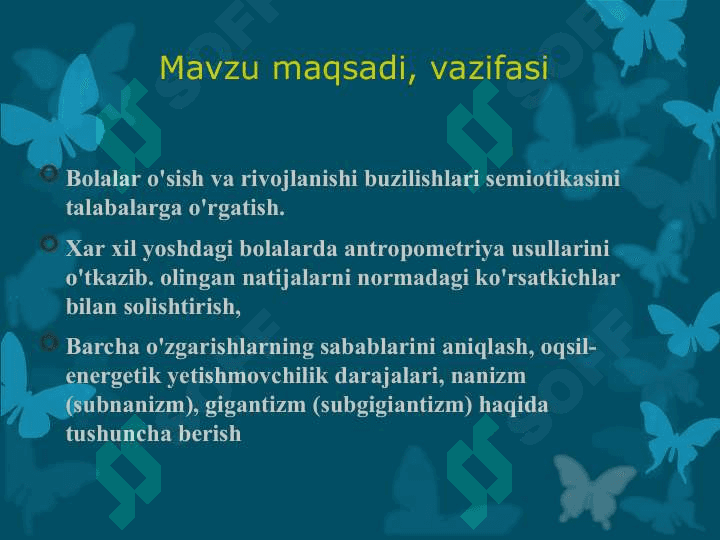 Bolalar o'sish va rivojlanishi buzilishlari semiotikasi 2