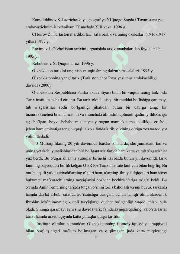 Jadidlar faoliyati tarixining mustaqillik yillarida yoritilishi 8
