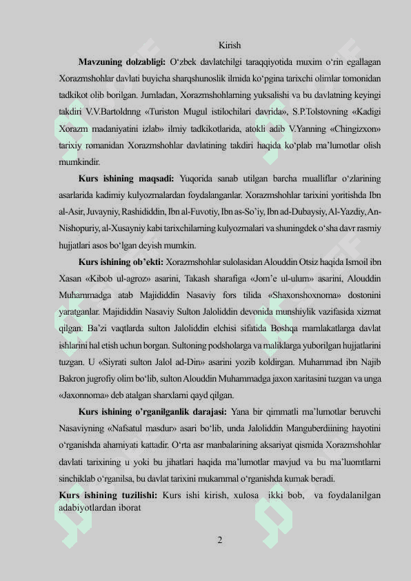 Xorazmshoxlar davlati tarixi tarixshunosligi 2