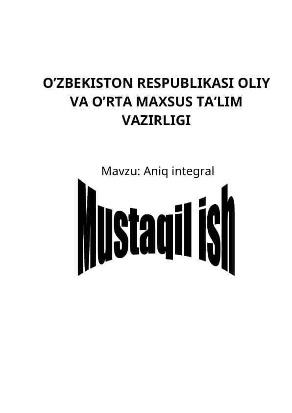 Aniq integral