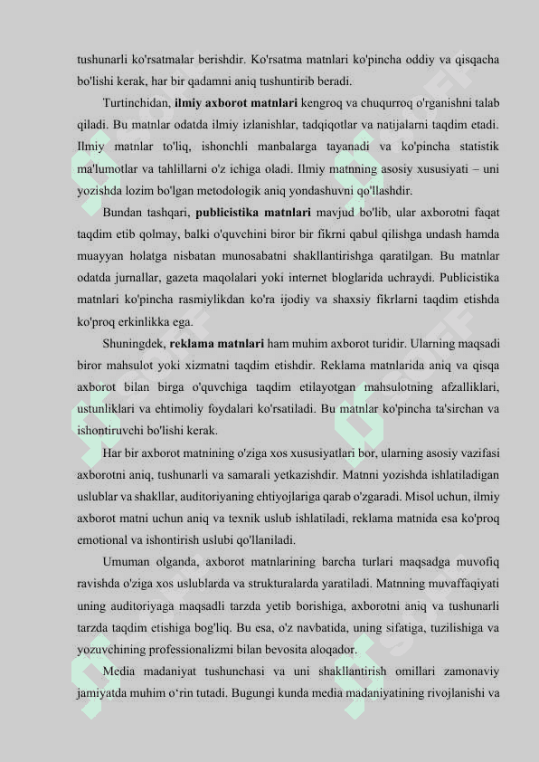 Axborot matnlar bilan ishlash va media madaniyati. 3