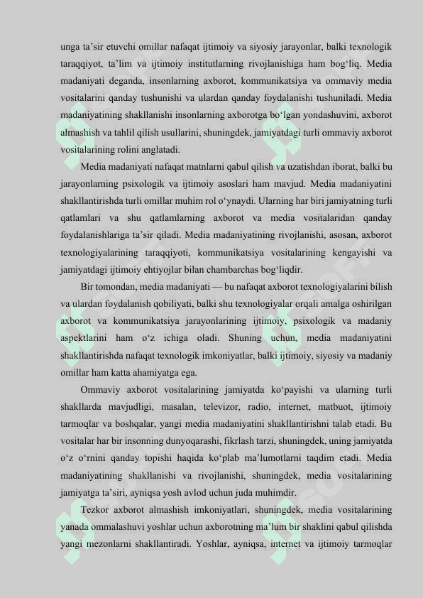 Axborot matnlar bilan ishlash va media madaniyati. 4