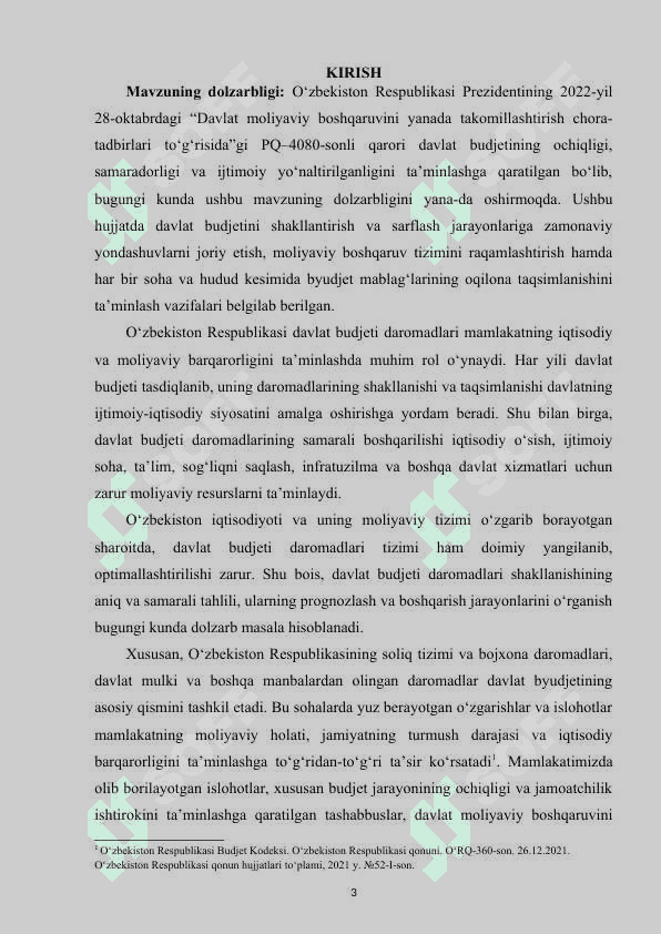 O‘ZBEKISTON RESPUBLIKASI DAVLAT BUDJETI DAROMADLARI 2