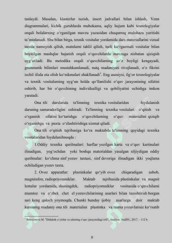 BOSHLANG‘ICH SINF ONA TILI DARSLARIDA TEXNIKA VOSITALARIDAN FOYDALANISH 7