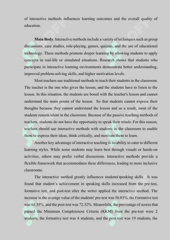 INFLUENCE OF INTERACTIVE METHODS ON LEARNING 2