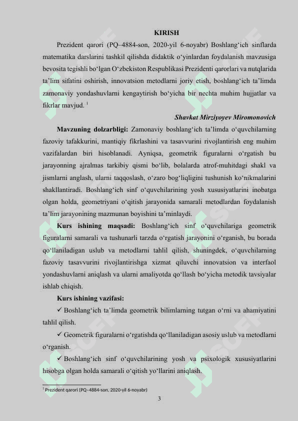 BOSHLANG'ICH  SINFLARDA GEOMETRIK FIGURALARNI O'RGATISH USLUBLARI 3