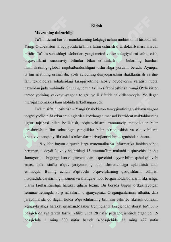 Ta’lim sifatini oshirish — Yangi O‘zbekiston taraqqiyotining yakkayu-yagona to‘g‘ri yo‘lidir 3