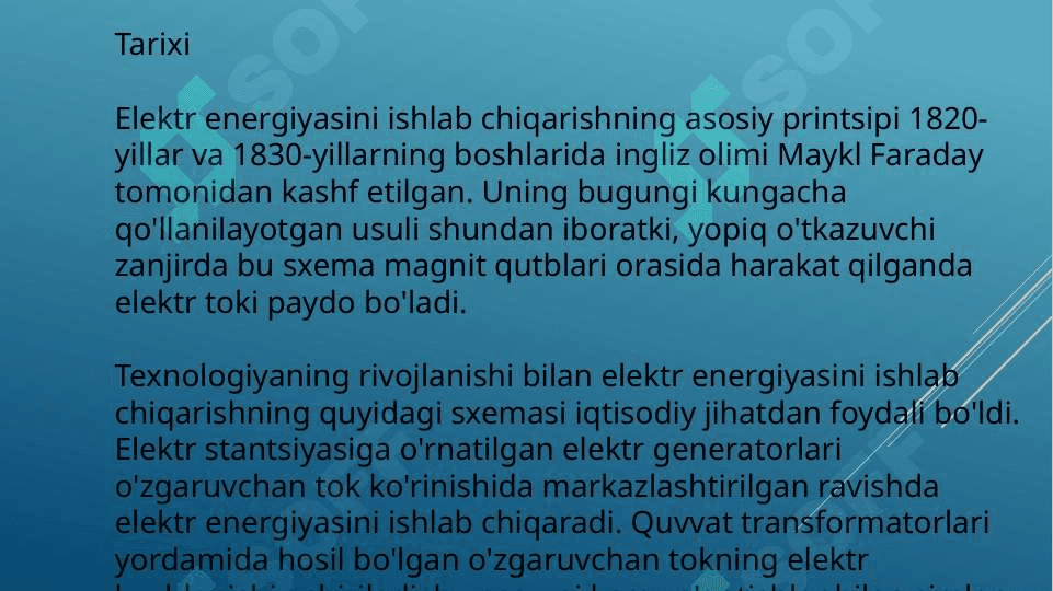 Elektr energiyani ishlab chiqarish 3