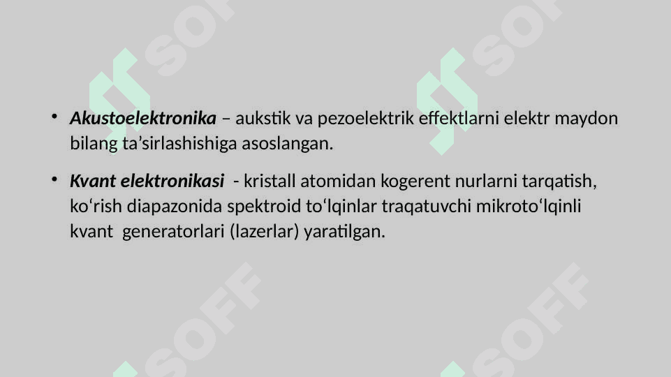 Elektronikaning istiqbolli yo’nalishlari 5