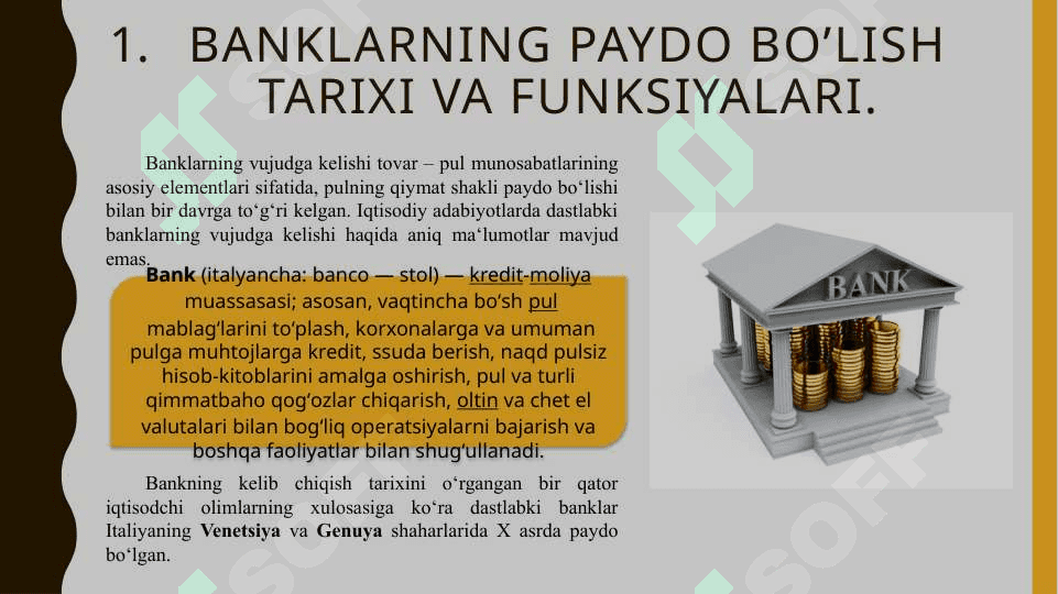 Banklarning kelib chiqishi va bank tizimi 3