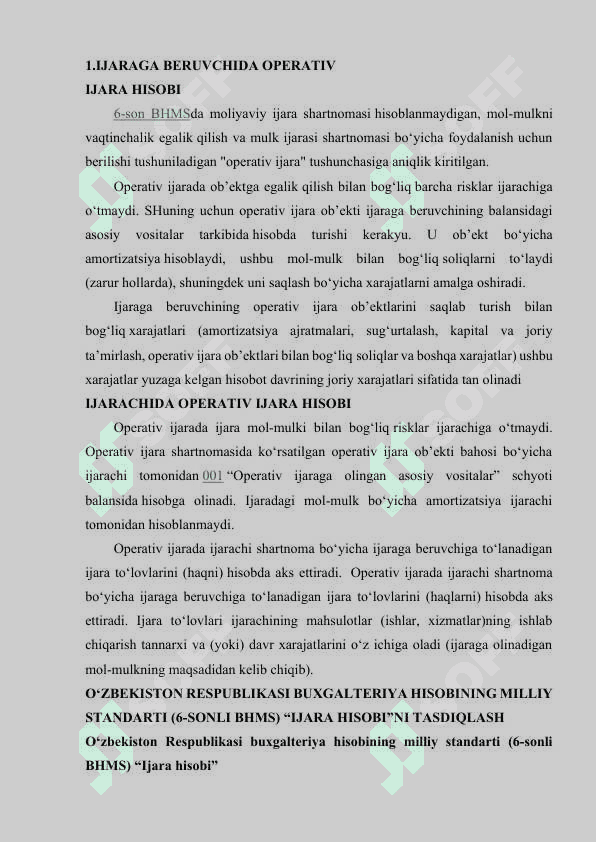 Operativ ijara hisobi va uning moliyaviy hisobotlarda yoritilishi 3