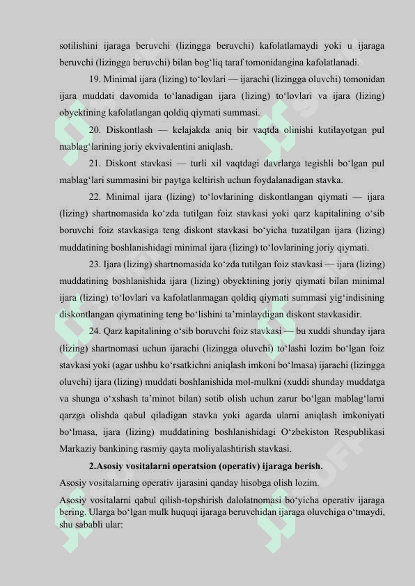 Operativ ijara hisobi va uning moliyaviy hisobotlarda yoritilishi 7