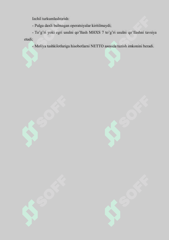 PUL OQIMLARI TO’G’RISIDAGI HISOBOTNI XALQARO STANDARTLAR ASOSIDA TUZISH TARTIBI 6