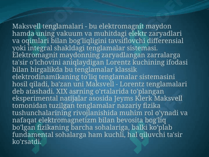Elektro magnit to’lqinlar 4