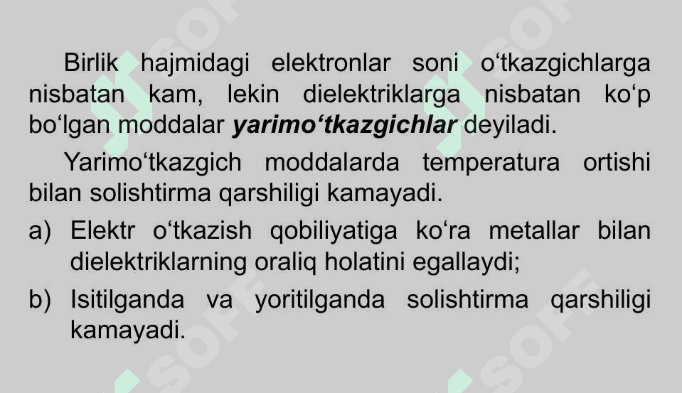 Yarimo‘tkazgichlarda xususiy o‘tkazuvchanlik. Aralashmali o‘tkazuvchanlik 2