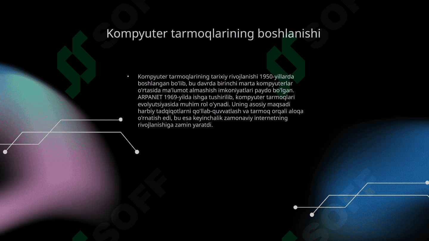 Kompyuter tarmoqlarining rivojlanish evolutsiyasi 3
