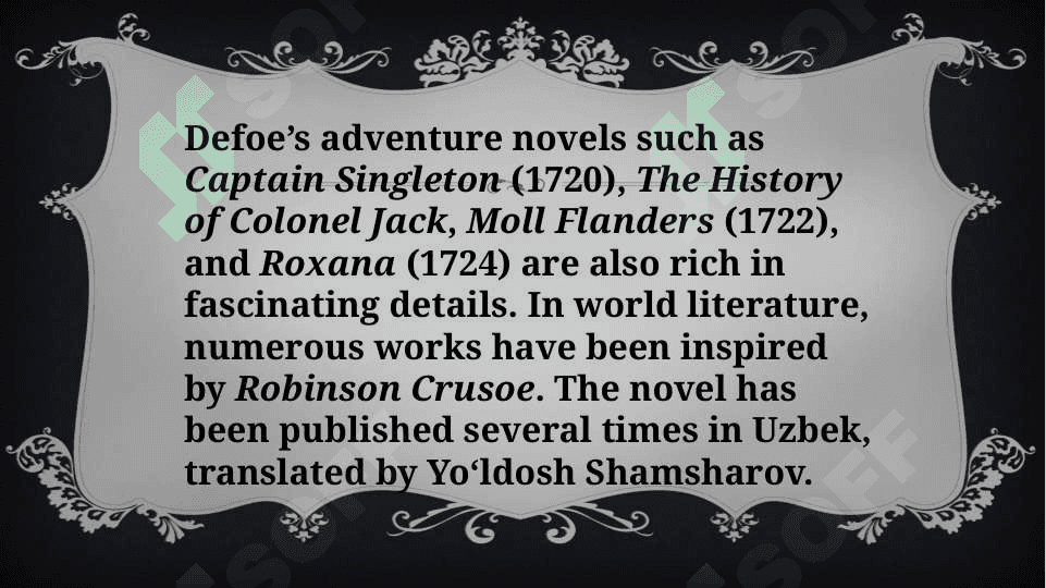 Daniel Defoe “ Robinson Crusoe” 8