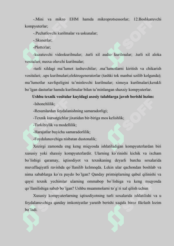 Axborot komplekslarining texnik va dasturiy ta’minoti 3