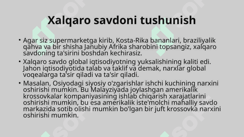 Xalqaro savdo va uni rag’batlantiruvchi omillar 3