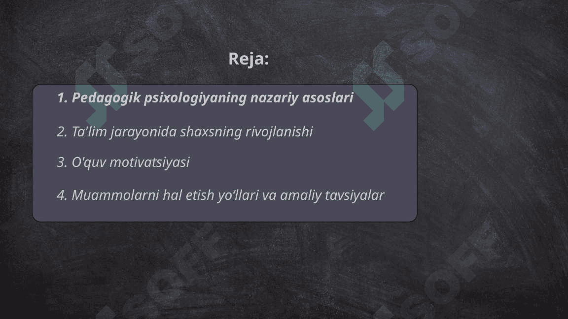 Pedagogik psixologiyaning asosiy muammolari 2