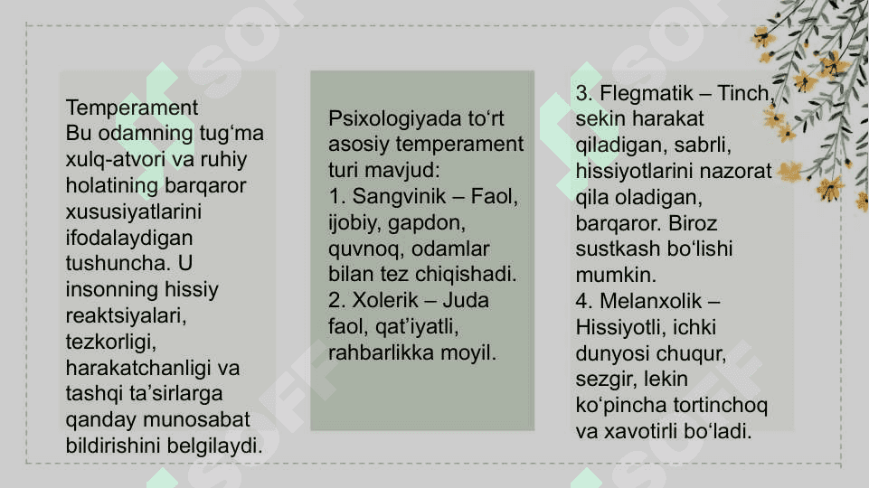 Temperament - shaxs tuzilmasi sifatida 4