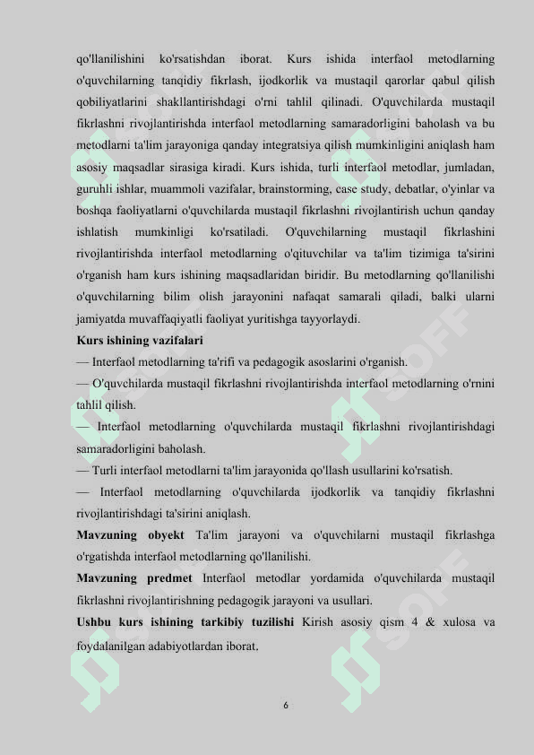 Interfaol metodlar vositasida o'quvchilarni mustaqil fikrlashga o'rgatish 6