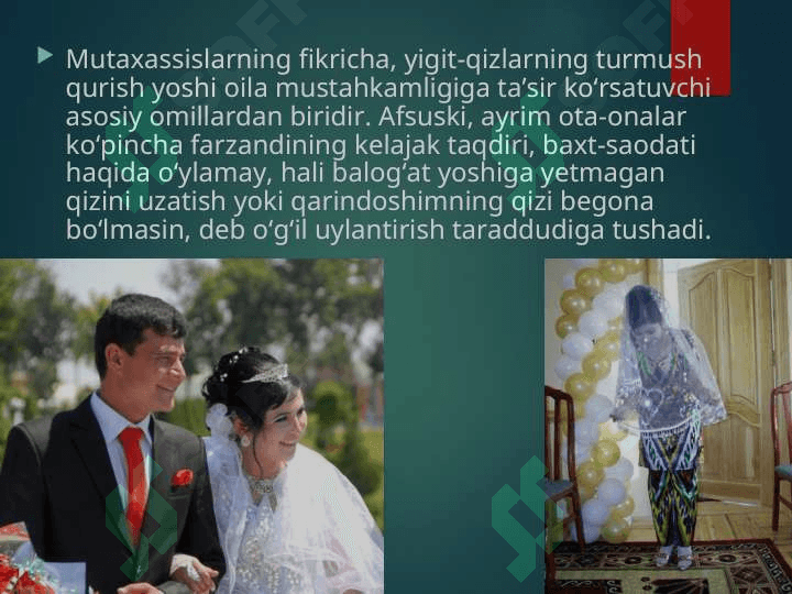 Erta turmush qurishning salbiy oqibatlari 4