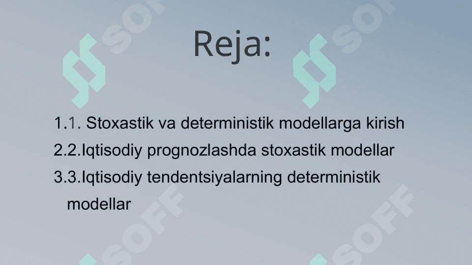 Iqtisodiy tahlilda stoxastik va deterministik modellarning  qo’llanilishi 2