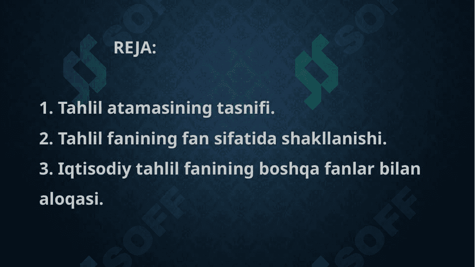 Fanlar tizimida “Iqtisodiy tahlil”ning O’rni 2