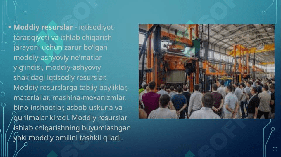 MODDIY RESURSLAR BILAN TA’MINLANGANLIK VA ULARDAN FOYDALANISH TAHLILI 3