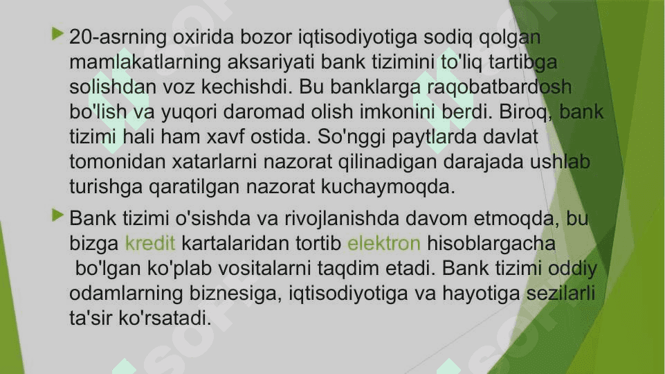 Bank tizimi.Pul kiridit siyosati 8