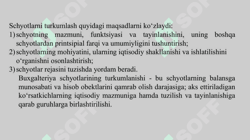 Buxgalteriya hisobi schyotlarining turkumlanishi va schyotlar rejasi 3