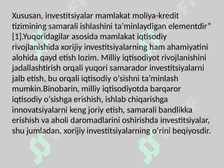 Milliy iqtisodiyotni rivojlantirishda investitsiyaning roli 4