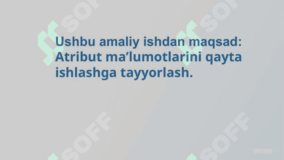 Atribut ma’lumotlarini qayta ishlashga tayyorlash 3