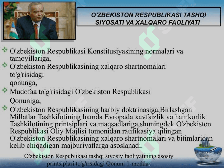 O’zbekistonning jahon iqtisodiyotiga integratsiyalashuvi va tashqi iqtisodiy faoliyati 3