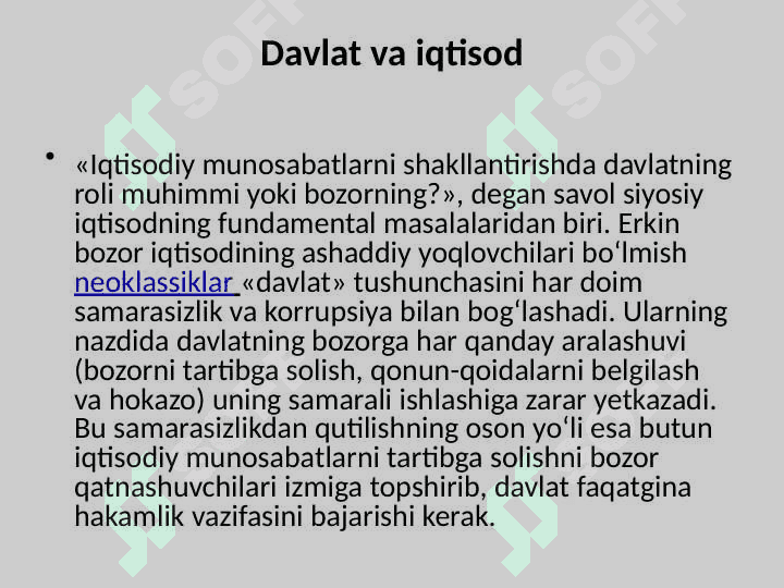 IQTISODIYOTDA   DAVLATNINGROLI 2