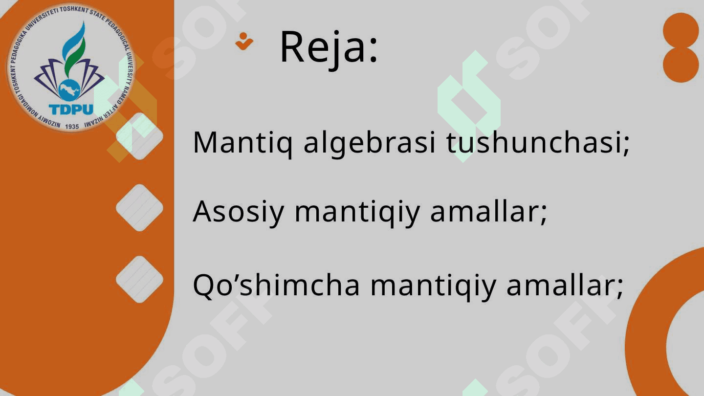 Mantiq algebrasining aksiomalari 2