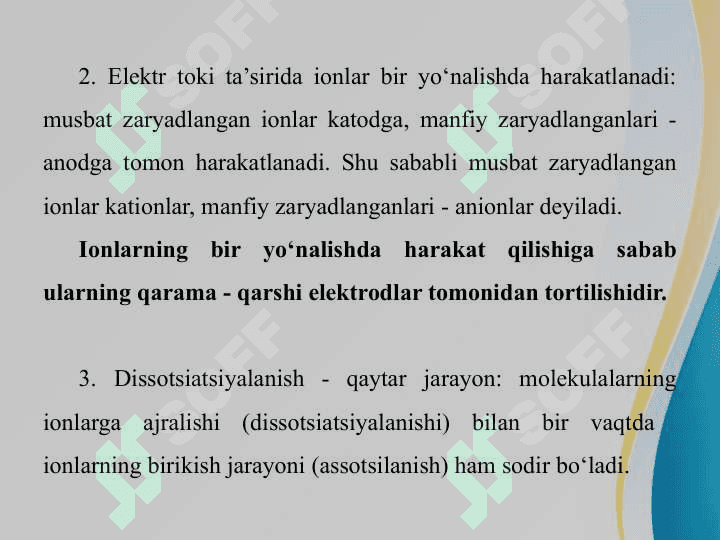 Elektrolit eritmalar . Maruza ppt 5