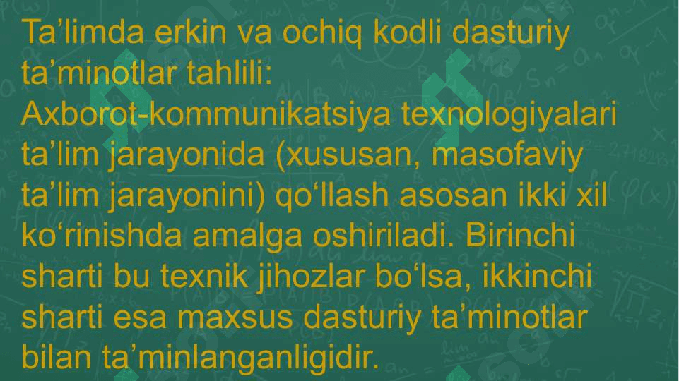 Ta'limda erkin va ochiq kodli dasturiy ta'minotlar 2