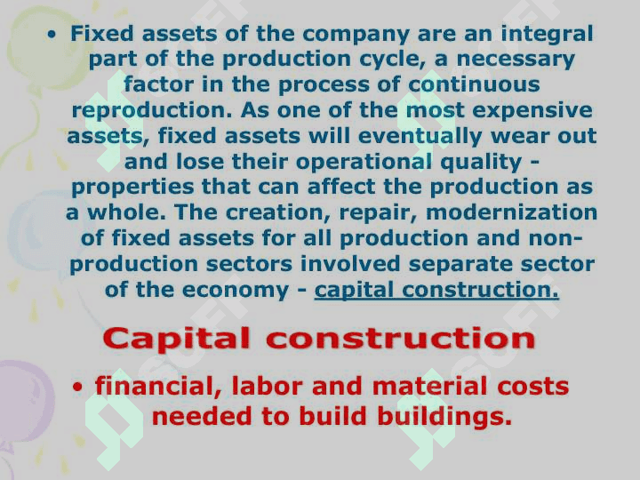 Capital construction in investment activities 2