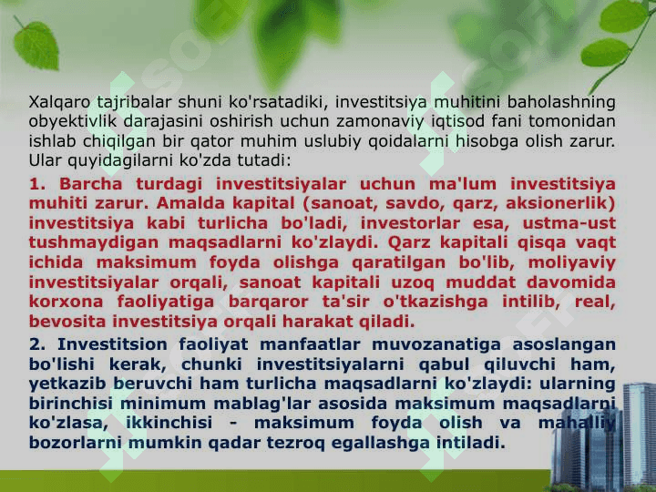 Investitsion faoliyat 4