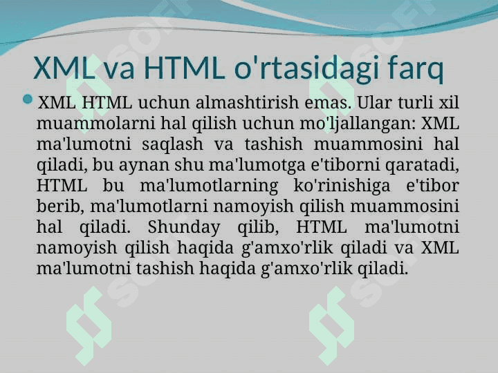 XML va ma`lumotlar bazasi 5