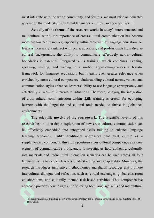 THE IMPORTANCE OF CROSS-CULTURAL COMMUNICATION IN INTEGRATED SKILLS TRAINING 2